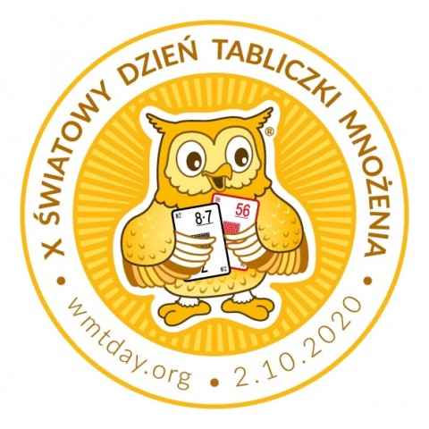 Logo Swiatowego Dnia Tabliczki Mnożenia- Złota sowa