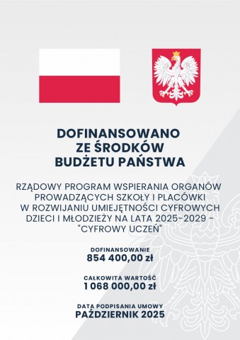 Plakat informacyjny do programu: Cyfrowy uczeń